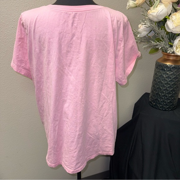 Nike Pink Floral Logo Tee Women’s 1X Short Sleeve Casual Athleisure Top - Picture 3 of 7